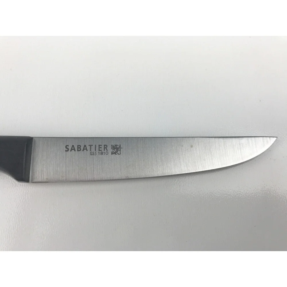 Sabatier Utility Knife Black Handle Stainless Steel Straight Edge Blade 4.5 Inch